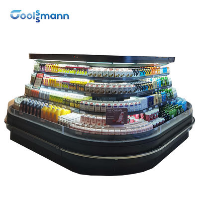 Half Height Food Display Refrigerator , Air Curtain Fridge Anti - Collision Cabinet
