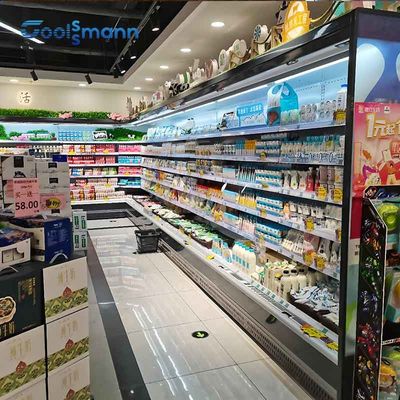 ตู้โชว์เปิด LED Chiller ซุปเปอร์มาร์เก็ตผักผลไม้ตู้โชว์ม่านอากาศ